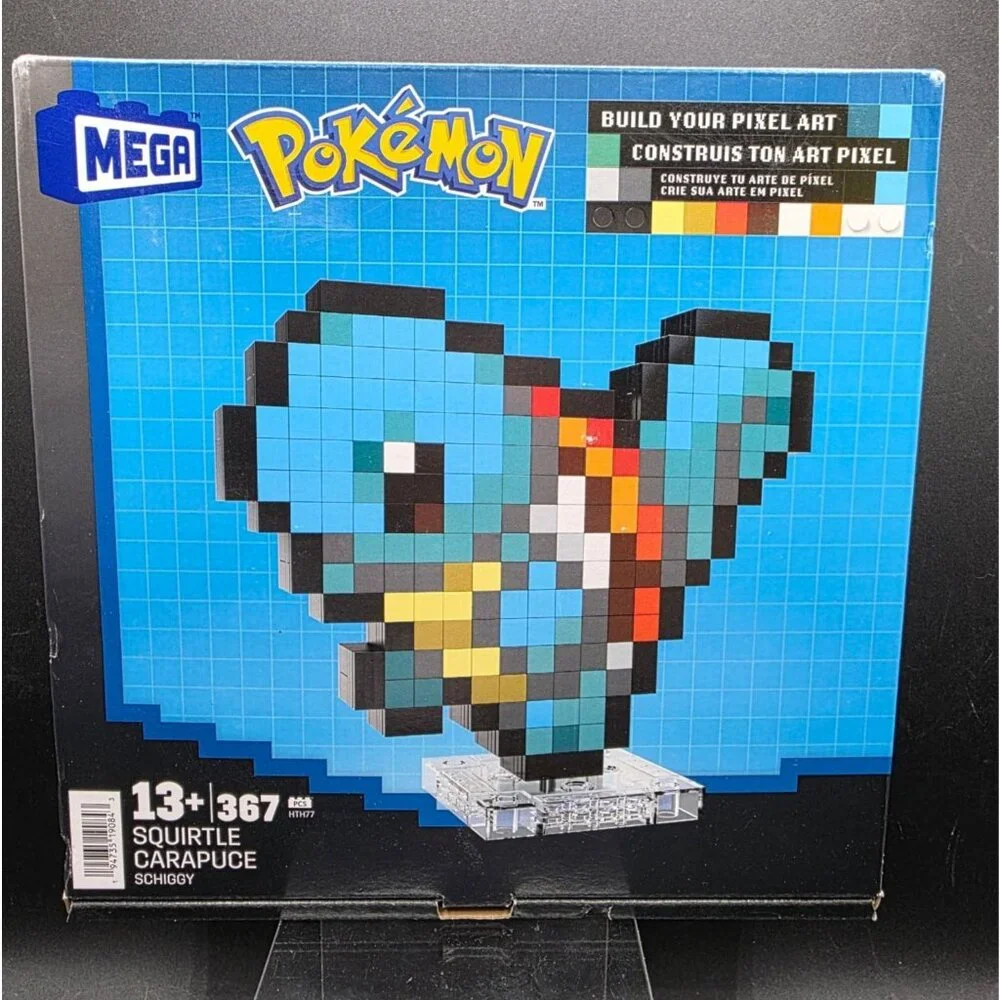Mega Pokémon Squirtle Pixel Art Building Set 13+ 367 Pieces Model HTH77 Toy Kit